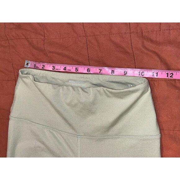 Reformation EcoStretch Olive Green High-Waisted Pull-On Leggings Women's Size S - Picture 6 of 9